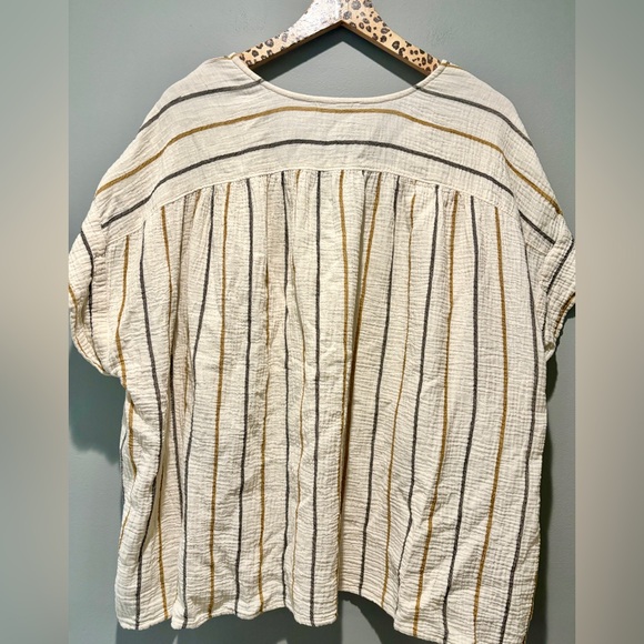 MADEWELL | Lightspun Westing Stripe Top Shirred Back Cuff Sleeves Plus Tee - Picture 5 of 6